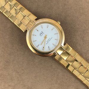 Vintage Jaz Paris French Designer Unisex 18K Gold Plated Watch Link Bracelet